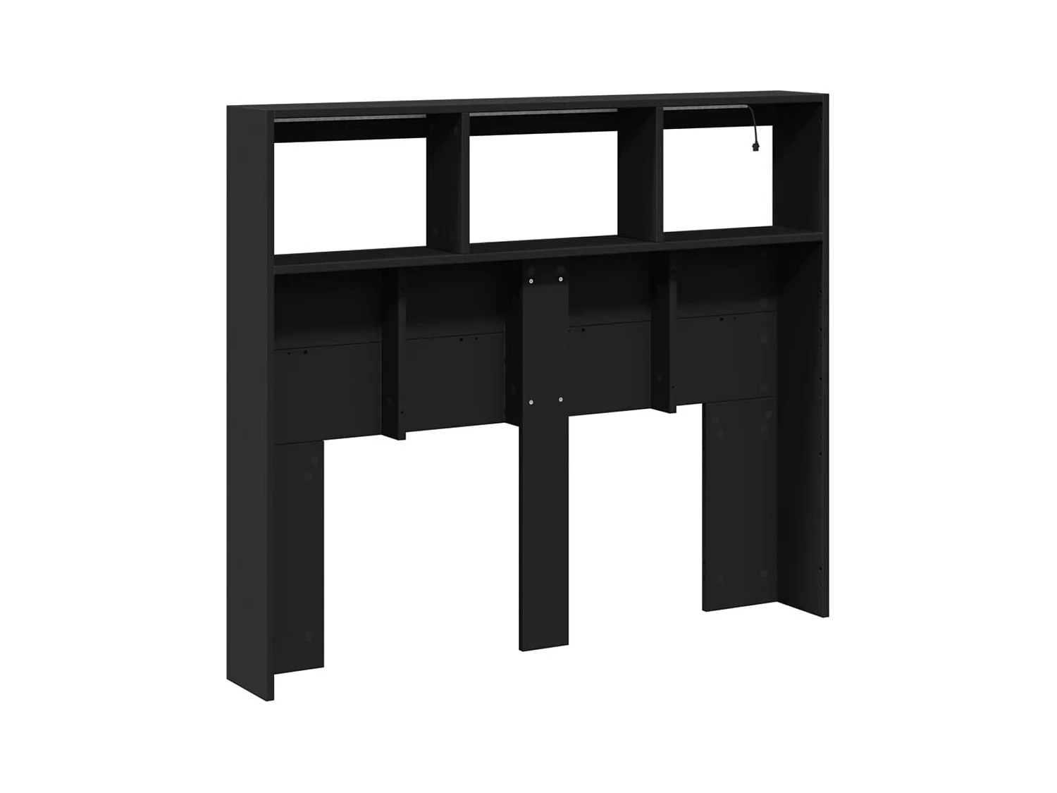 Cabecero de armario con LED negro 120x17x102 cm