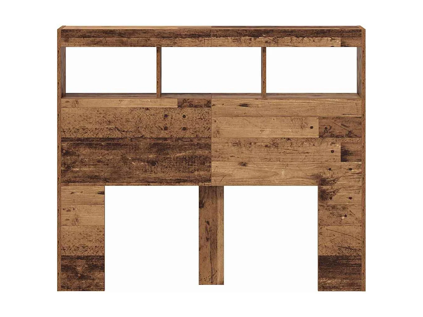 Cabinet de Tête de Lit avec LED Bois ancien 120 x 17 x 102 cm