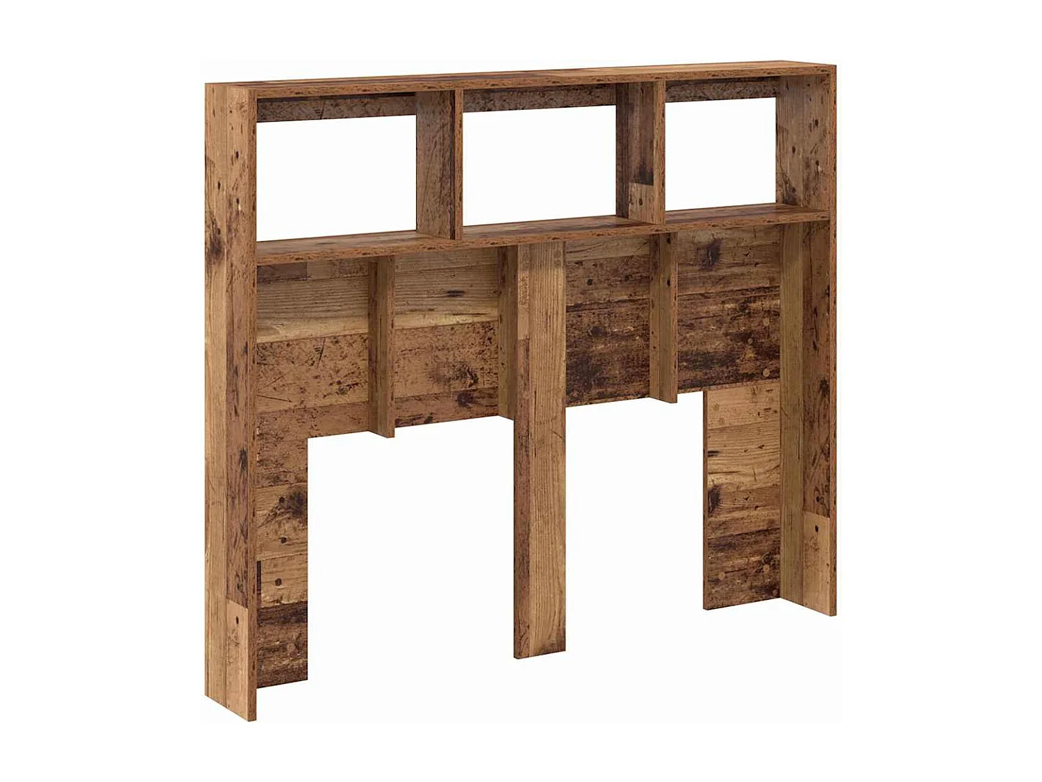 Hoofdbordkast met LED antiek hout 120 x 17 x 102 cm