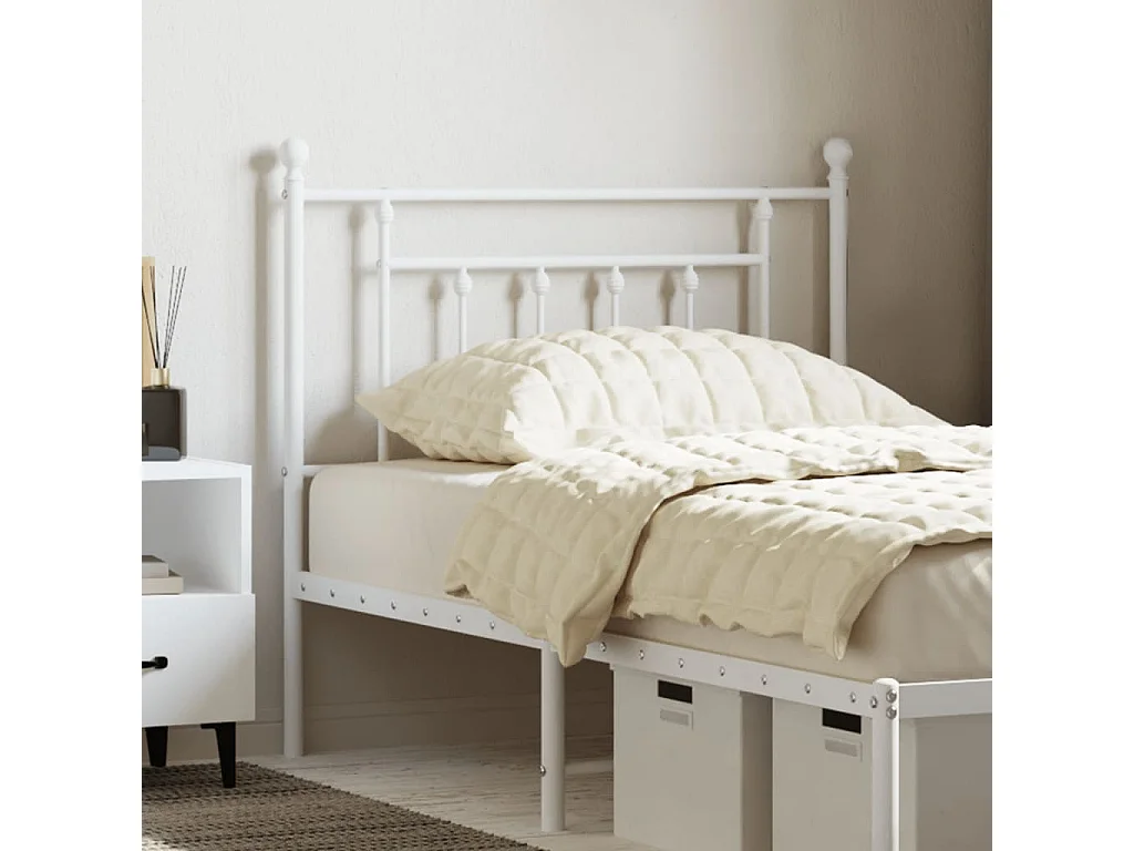 Tête de lit métal blanc 90 cm