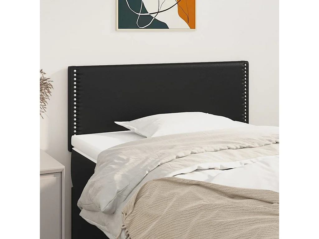 Testiera nera 90x5x78/88 cm Ecopelle