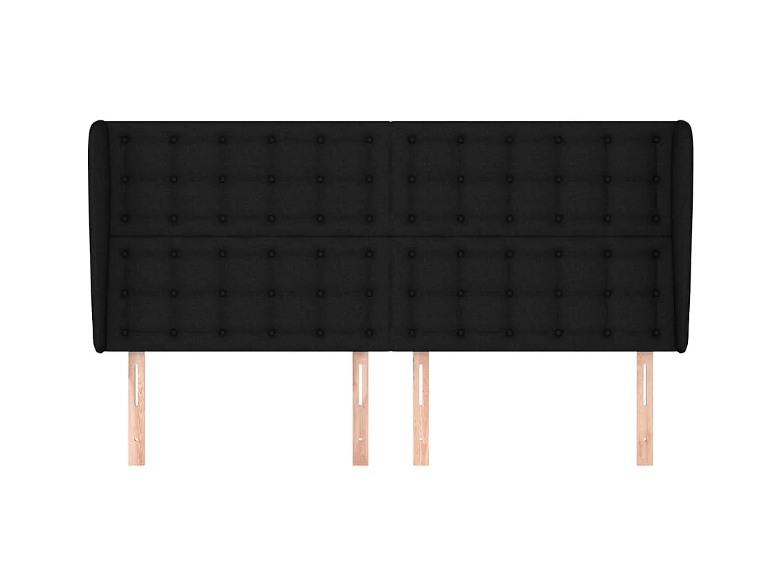 Testiera con ali Nero 163x23x118/128 cm Tessuto