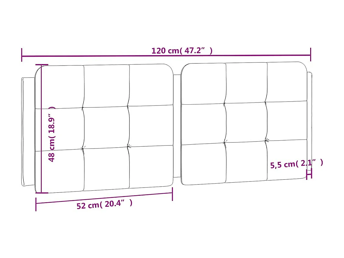 Cojín cabecero blanco 120 cm piel sintética