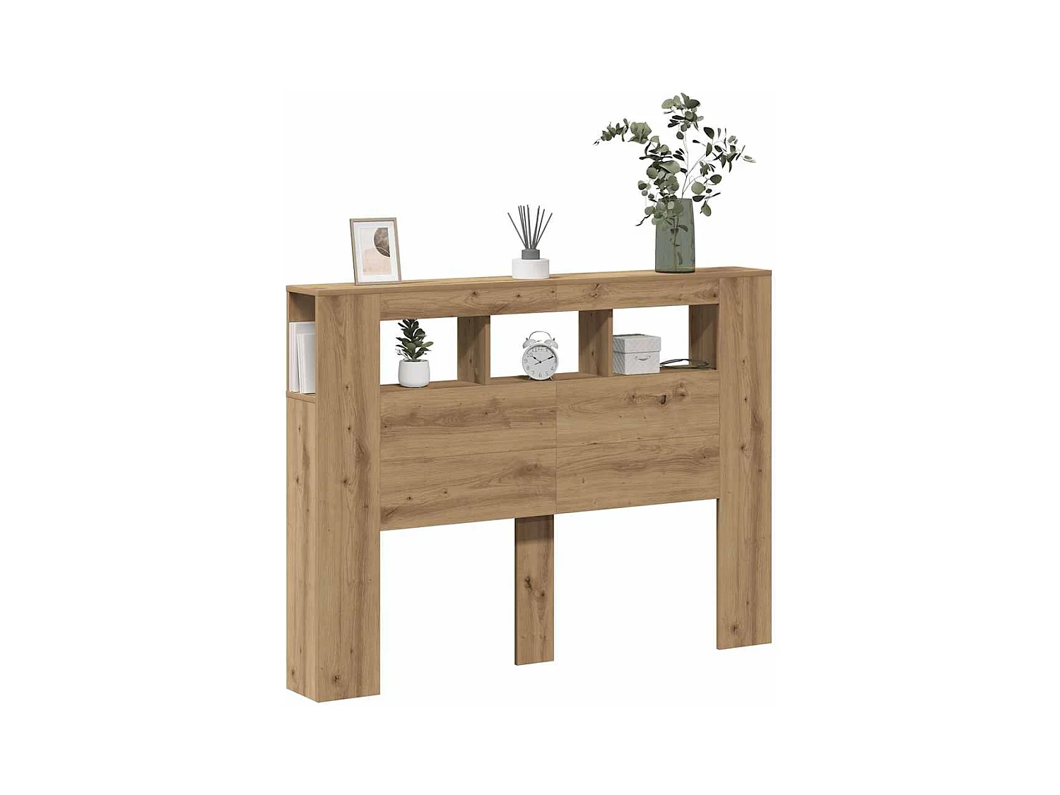 Cabecero LED en roble artesanal 140x18,5x103,5 cm