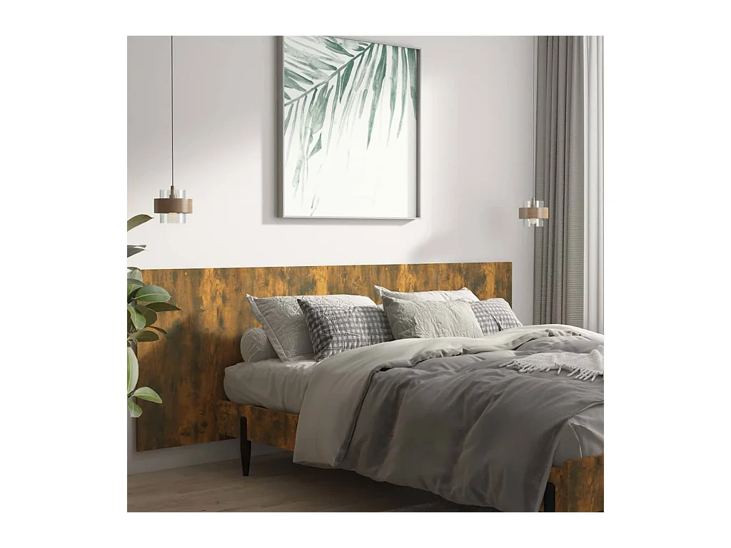 Cabecero de pared Roble ahumado 240x1,5x80 cm Madera de ingeniería
