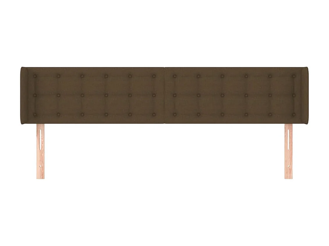 Tête de lit avec oreilles Marron Foncé 183x16x78/88 cm Tissu