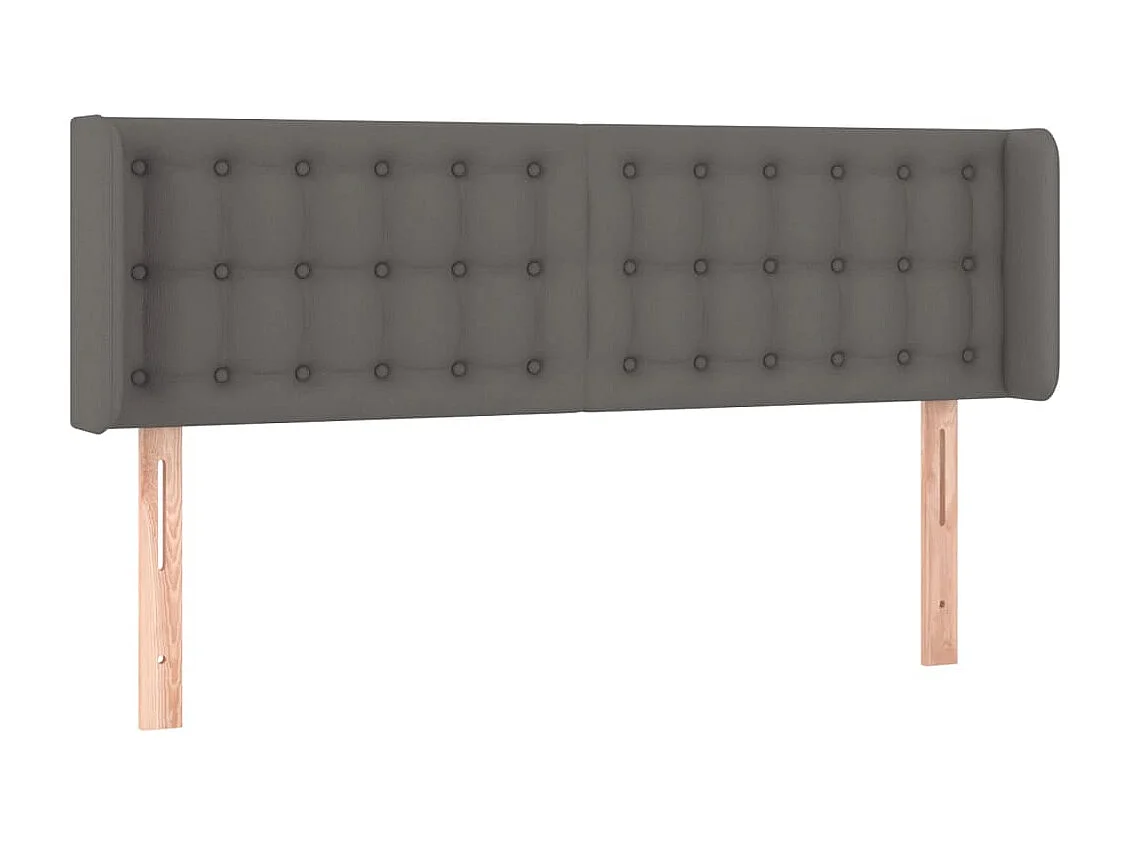 Cabecero LED Gris 147x16x78/88 cm Piel Sintética