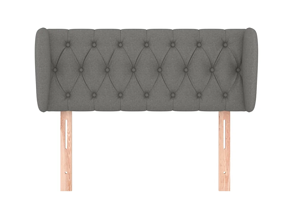 Hoofdbord met vleugels Donkergrijs 103x23x78/88 cm Stof