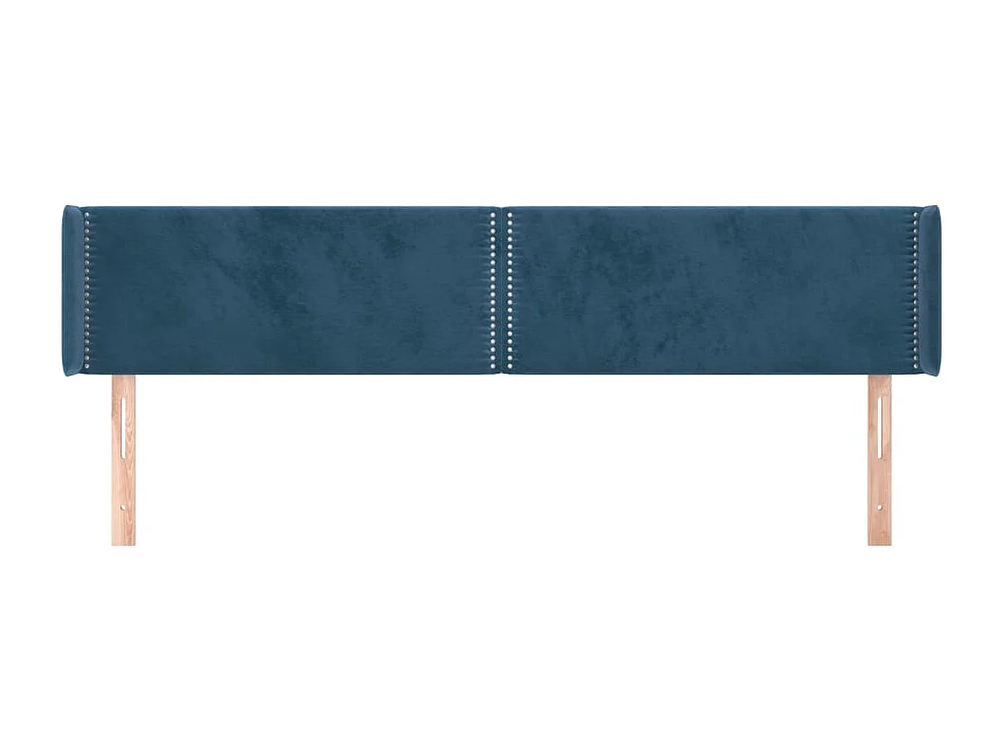 Testiera con ali Blu scuro 183x16x78/88 cm Velluto