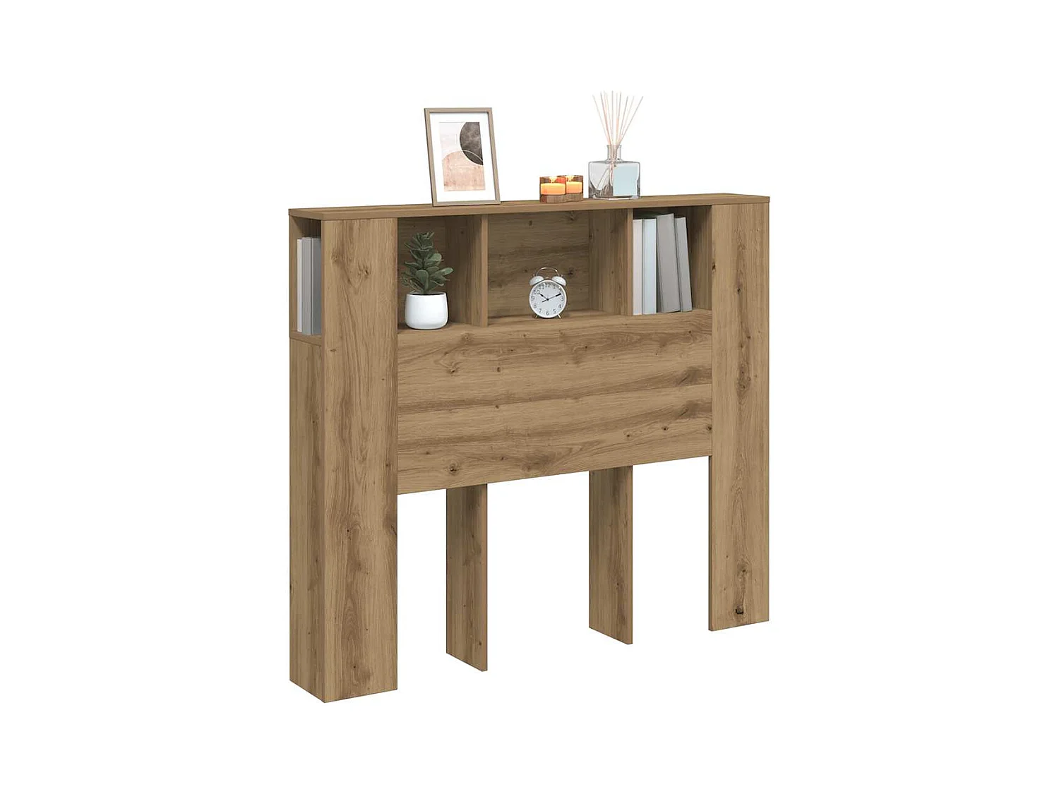 Armoire de tête de lit chêne artisanal 120x19x104,5 cm