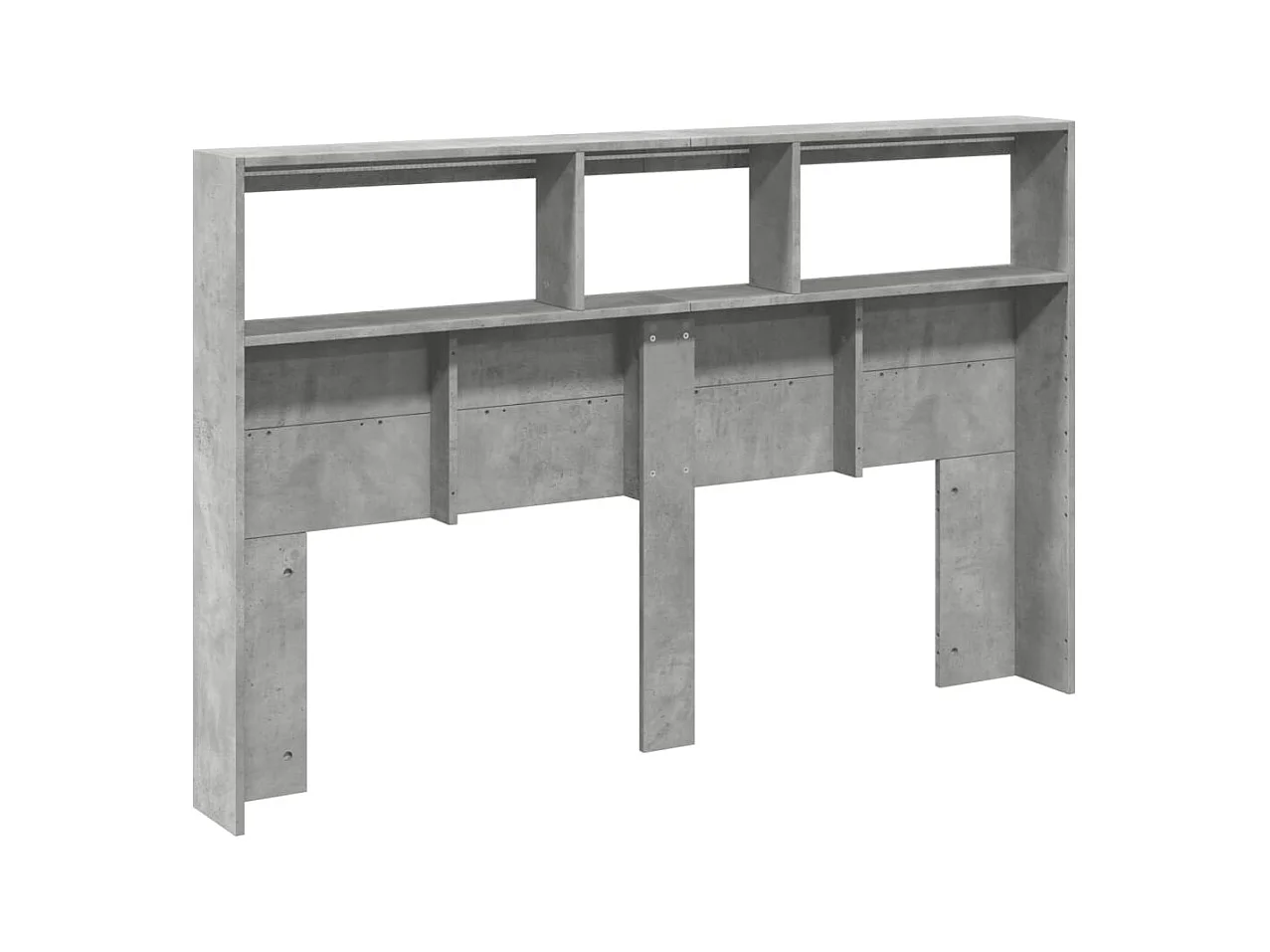 Betongrijs hoofdbord met LED 160x17x102 cm