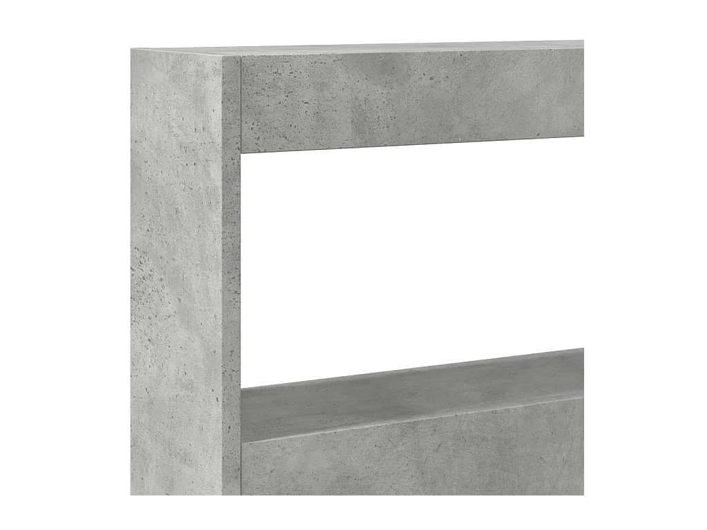 Betongrijs hoofdbord met LED 160x17x102 cm