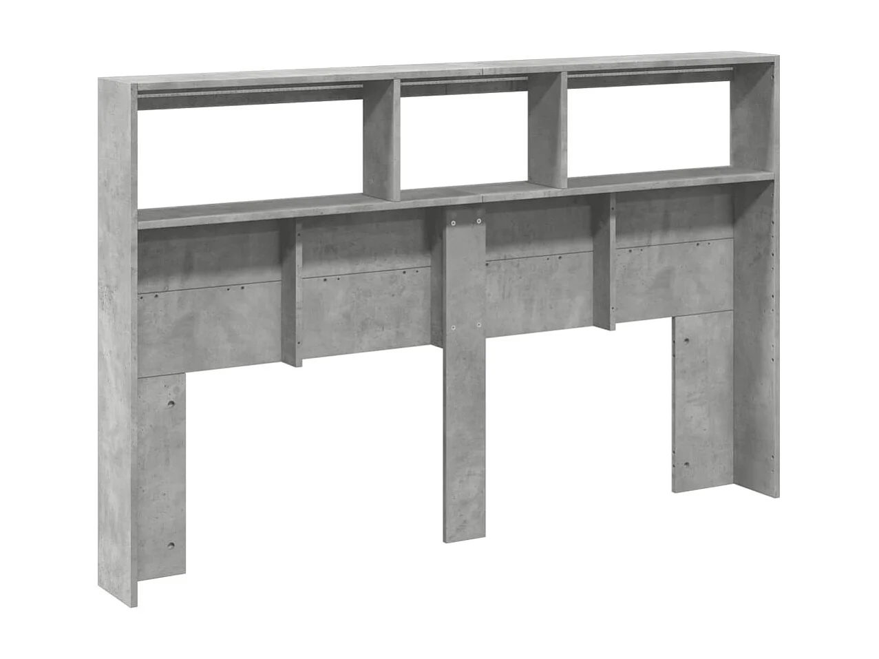 Testiera grigio cemento con LED 160x17x102 cm