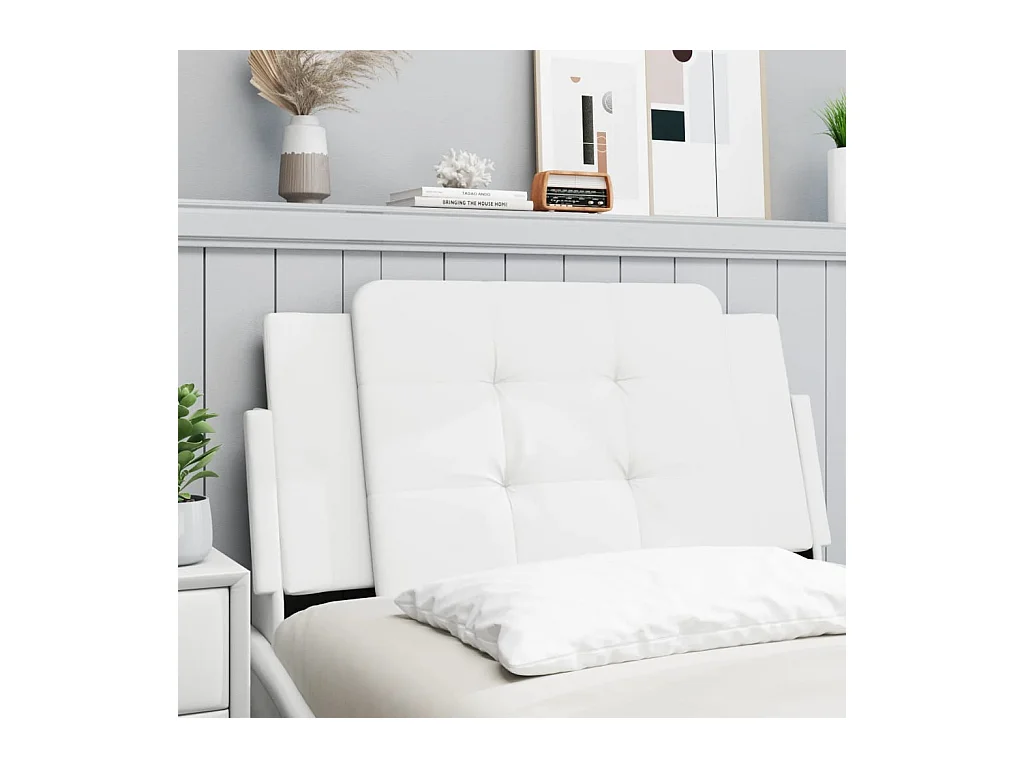 Wit hoofdbordkussen 100 cm kunstleer