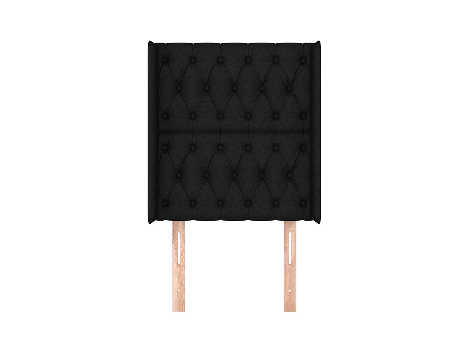 Hoofdbord met vleugels Zwart 83x16x118/128 cm Stof