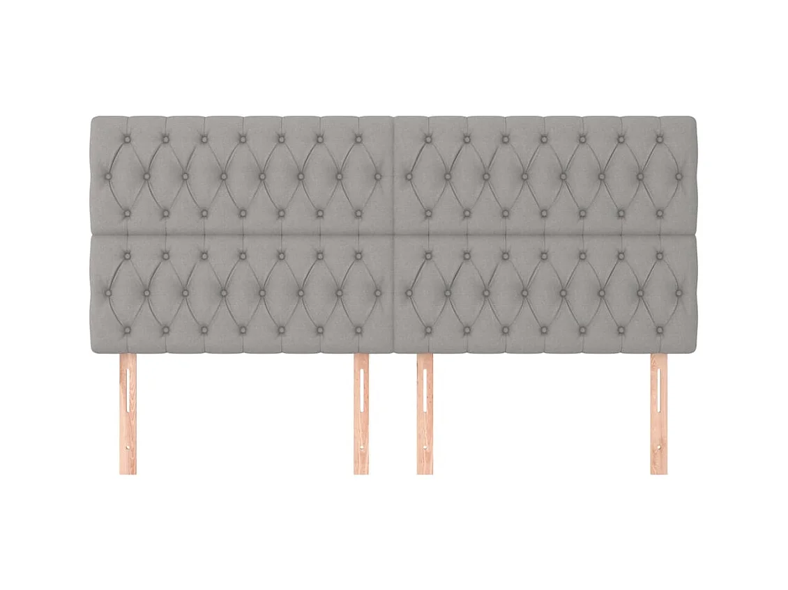 Têtes de lit 4 pcs Gris clair 100x7x78/88 cm Tissu