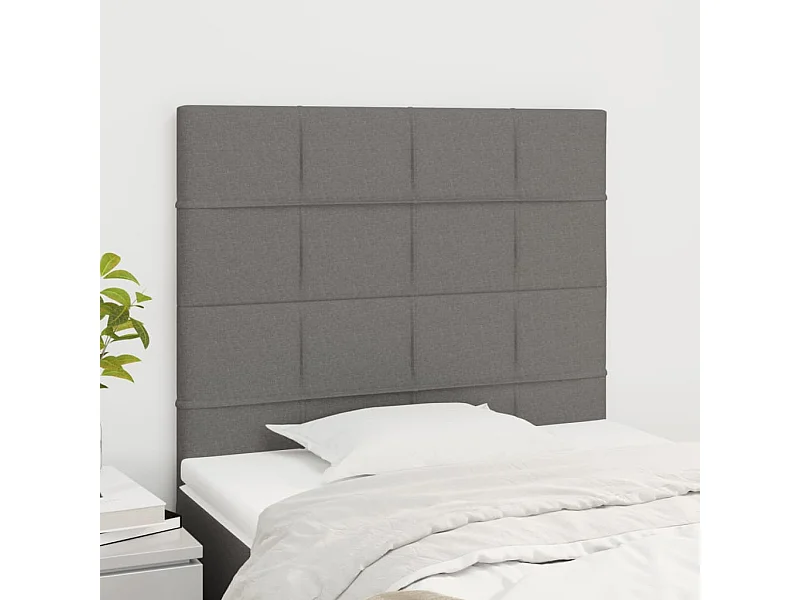 Têtes de lit 2 pcs Gris foncé 100x5x78/88 cm Tissu
