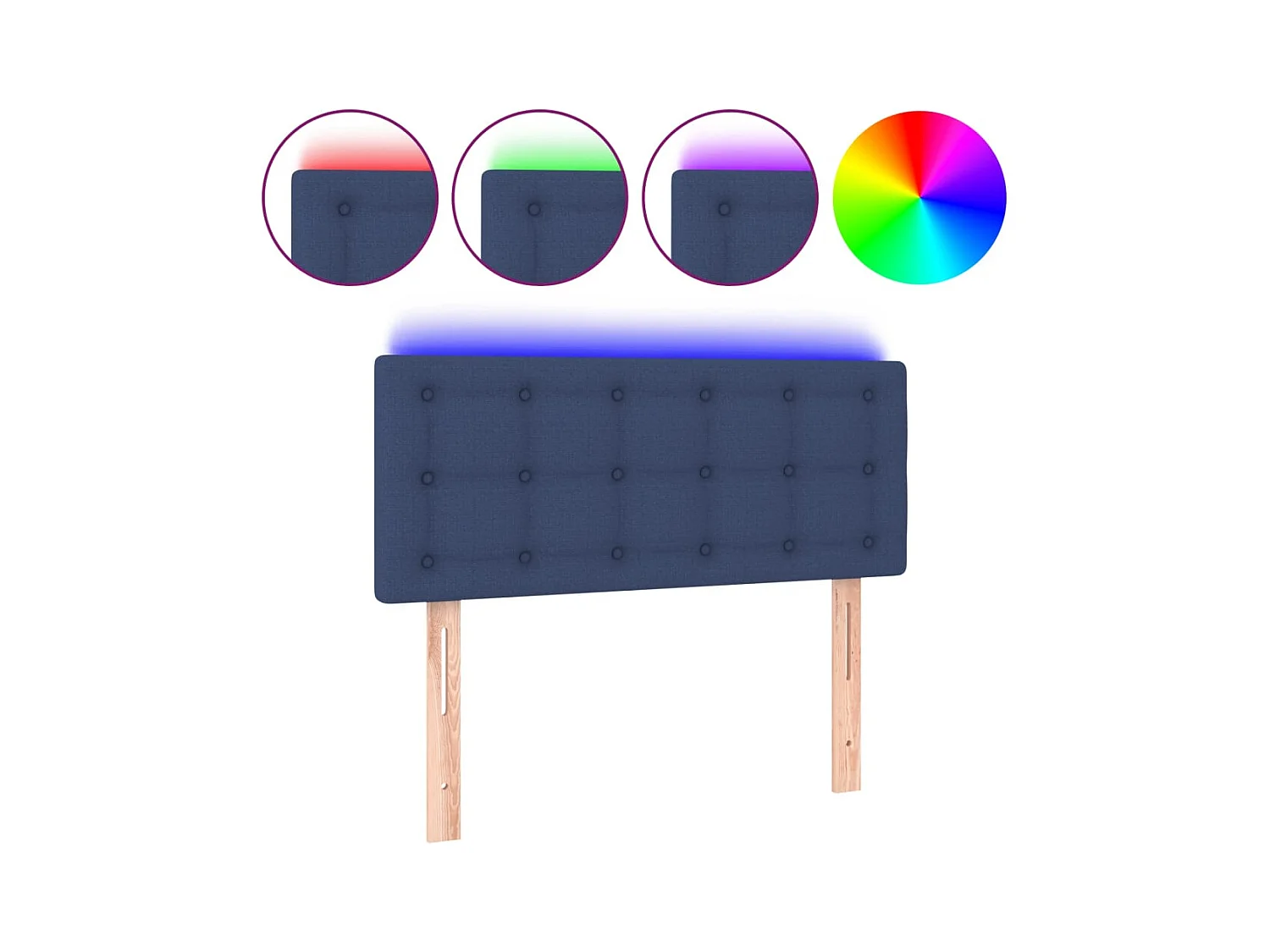 Blauw LED hoofdbord 90x5x78/88 cm Stof