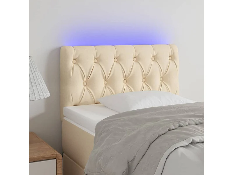 Testiera LED Crema 80x7x78/88 cm Tessuto