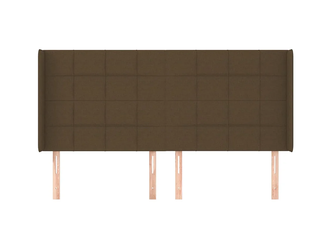 Hoofdbord met vleugels Donkerbruin 163x16x118/128 cm Stof