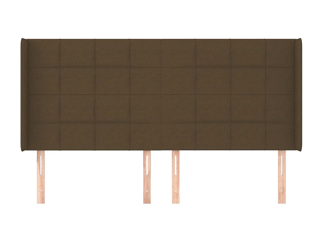 Testiera con ali Marrone scuro 163x16x118/128 cm Tessuto