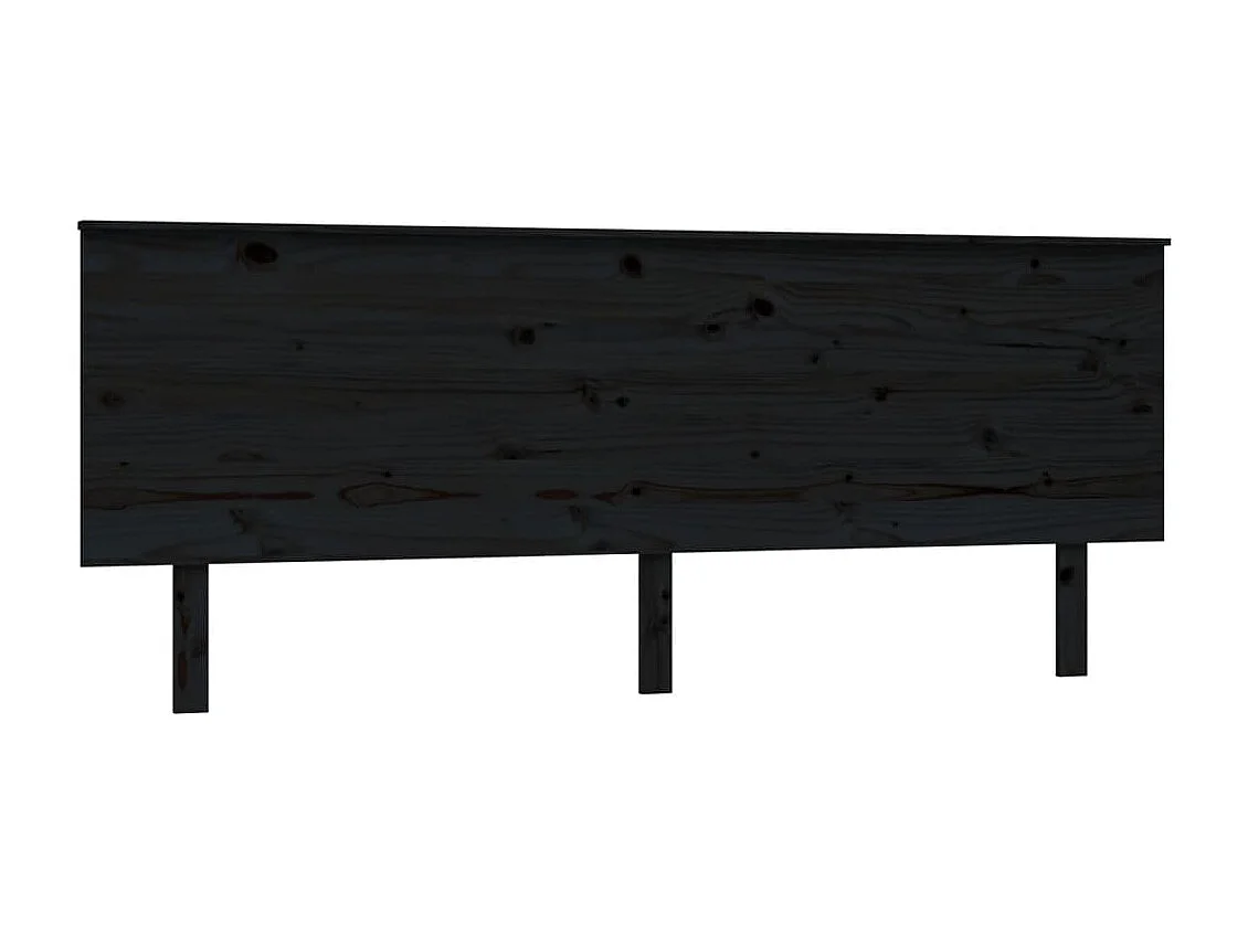 Tête de lit Noir 204x6x82,5 cm Bois massif de pin
