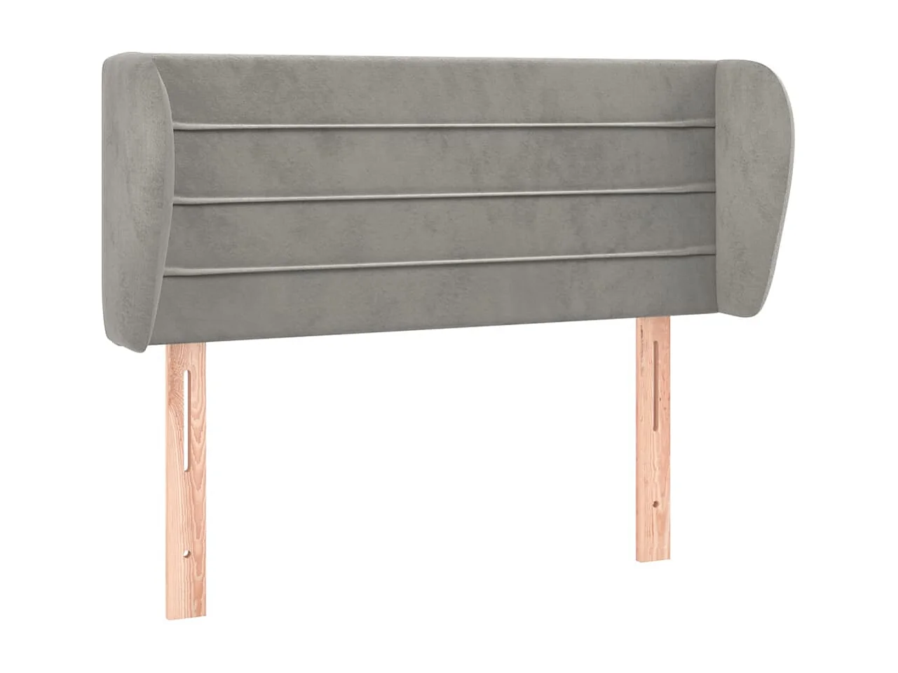 Kopfteil mit Flügeln Hellgrau 103x23x78/88 cm Samt