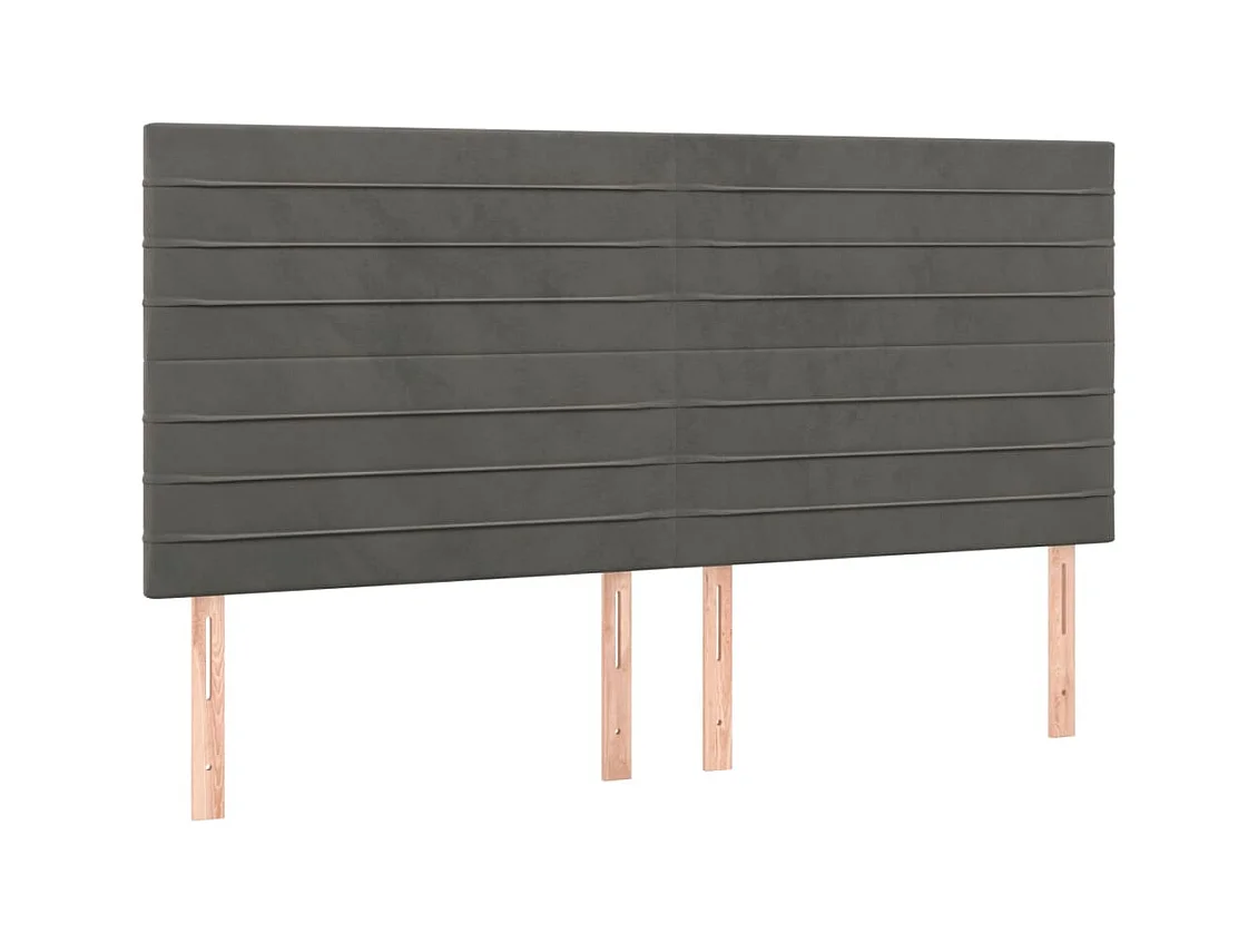 Kopfteile 4 Stk. Dunkelgrau 80x5x78/88 cm Samt