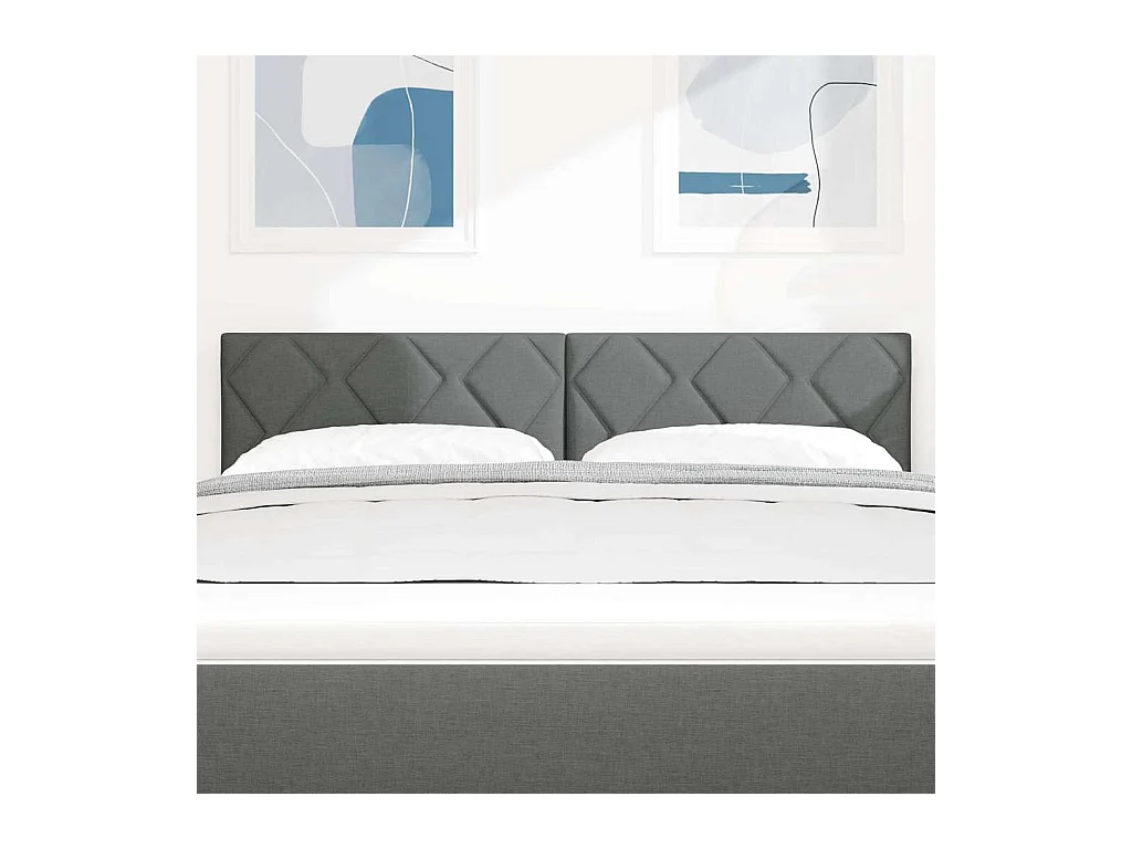 Testiera con luci LED Regolabile Tessuto Grigio 144 cm