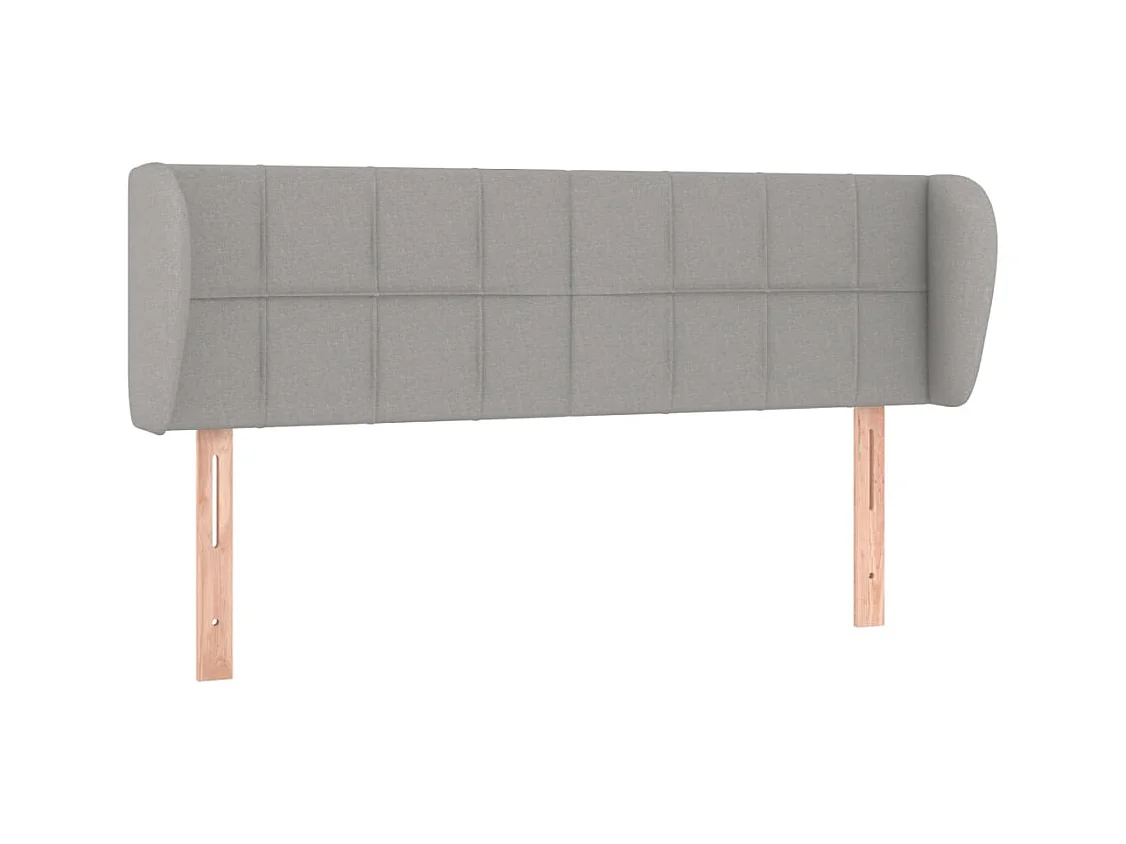 Tête de lit avec oreilles Gris clair 147x23x78/88 cm Tissu