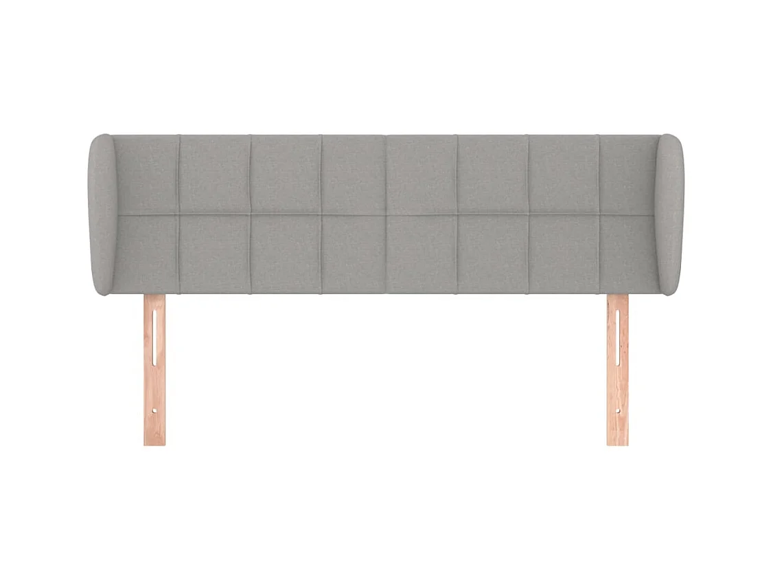 Tête de lit avec oreilles Gris clair 147x23x78/88 cm Tissu