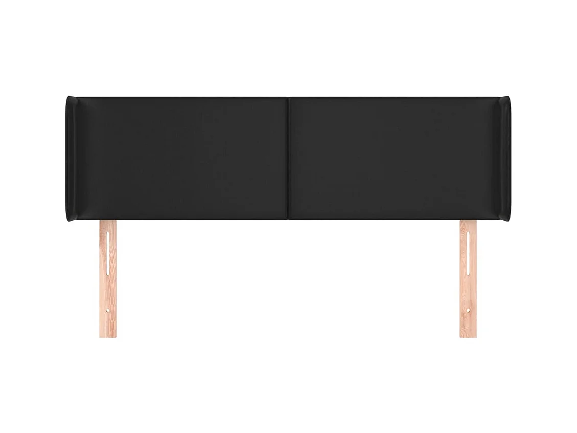 Hoofdbord met vleugels Zwart 147x16x78/88 cm Kunstleer