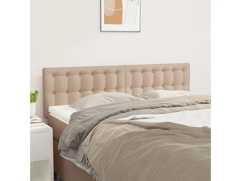 Kopfteile 2 Stk. Cappuccino 72x5x78/88 cm Kunstleder