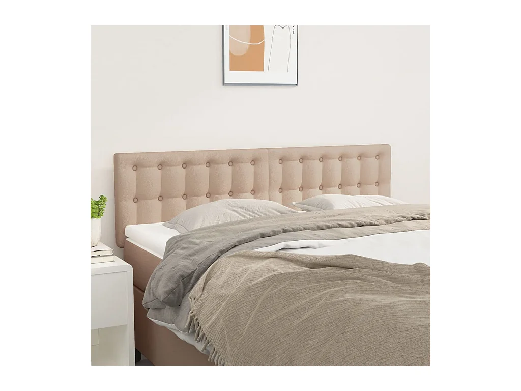 Kopfteile 2 Stk. Cappuccino 72x5x78/88 cm Kunstleder