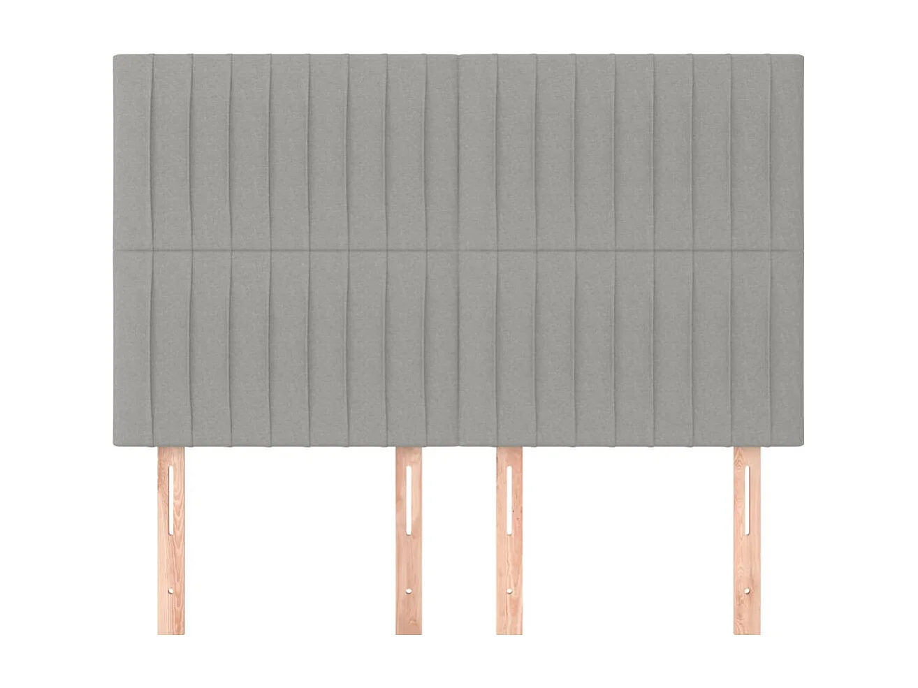 Kopfteile 4 Stk. Hellgrau 72x5x78/88 cm Stoff