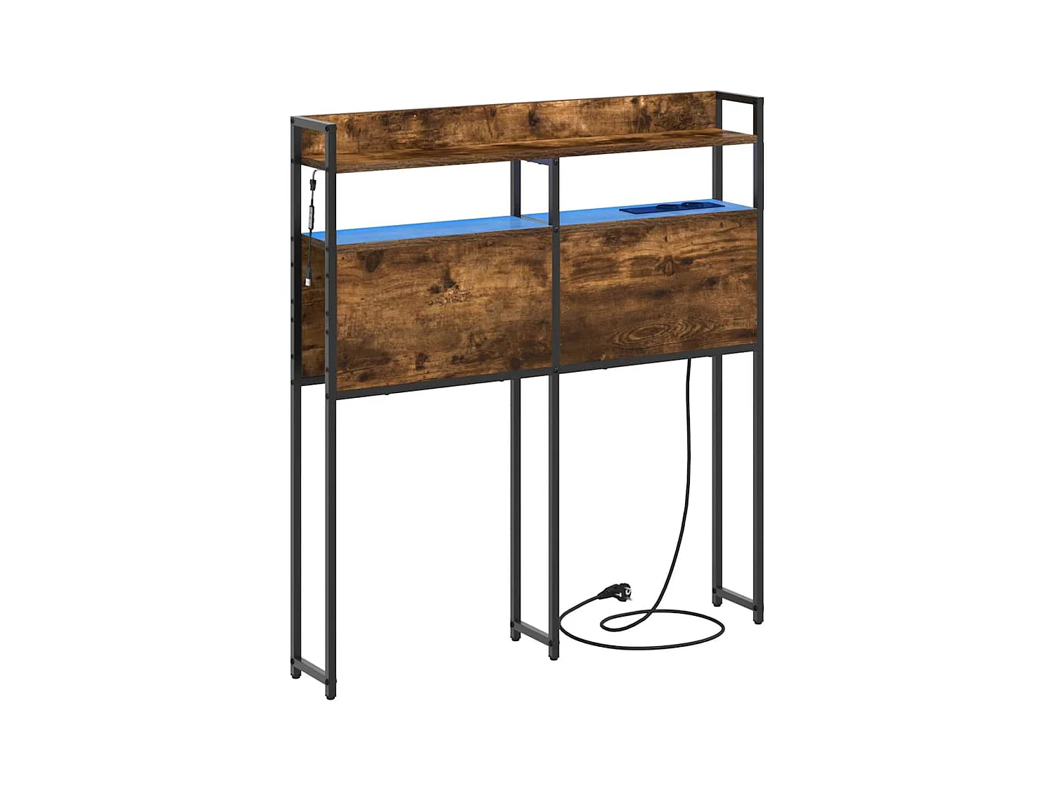 Tête de lit avec étagère Chêne fumé 80 cm Bois d'ingénierie