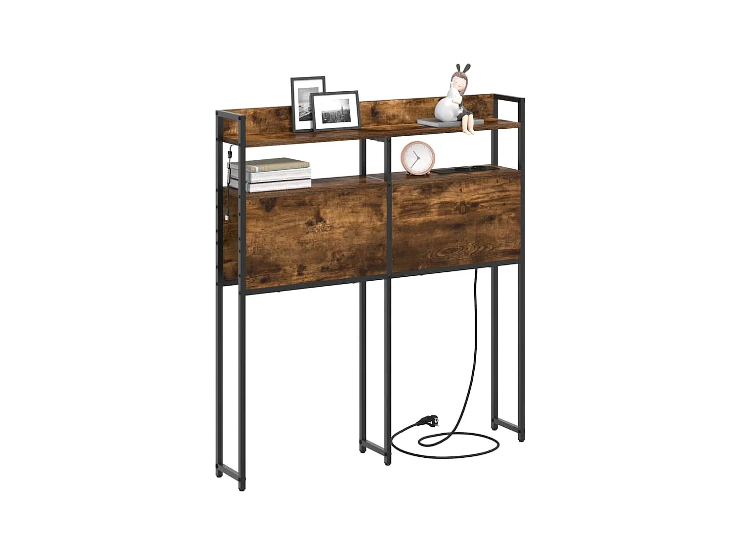 Tête de lit avec étagère Chêne fumé 80 cm Bois d'ingénierie