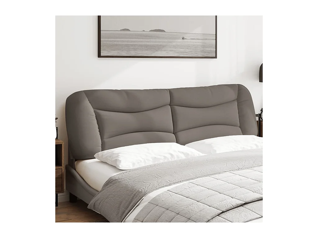 Coussin de tête de lit taupe 180 cm tissu