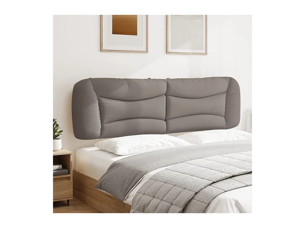 Coussin de tête de lit taupe 180 cm tissu