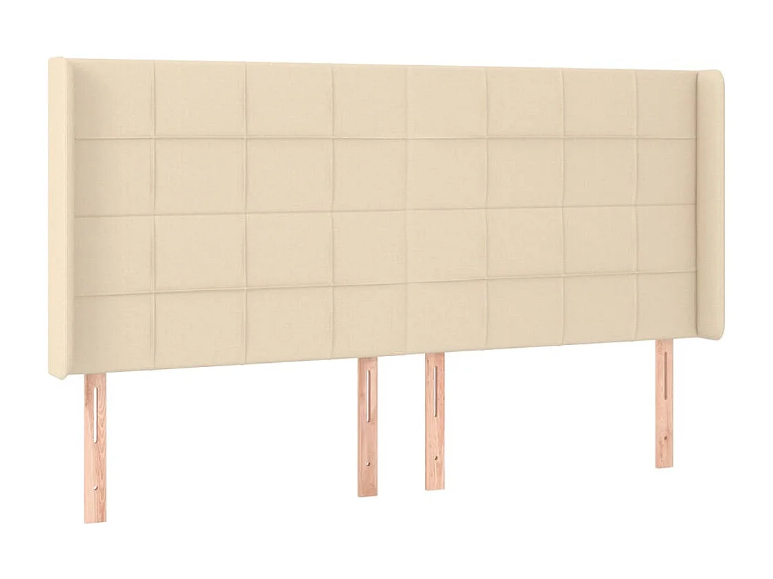 Tête de lit à LED Crème 163x16x118/128 cm Tissu