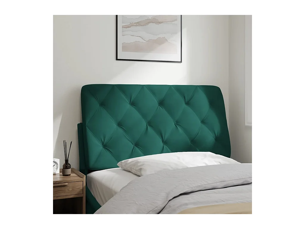 Donkergroen hoofdbordkussen 100 cm fluweel