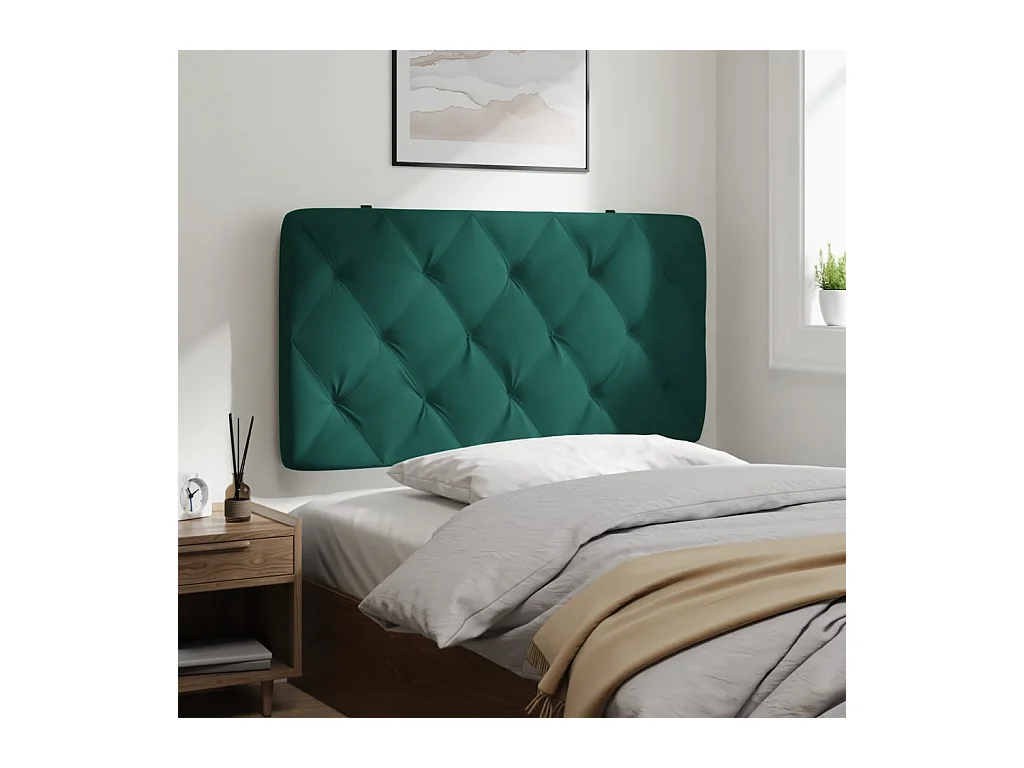 Donkergroen hoofdbordkussen 100 cm fluweel