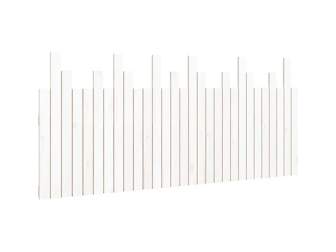 Wandhoofdbord Wit 185x3x80 cm Massief grenenhout