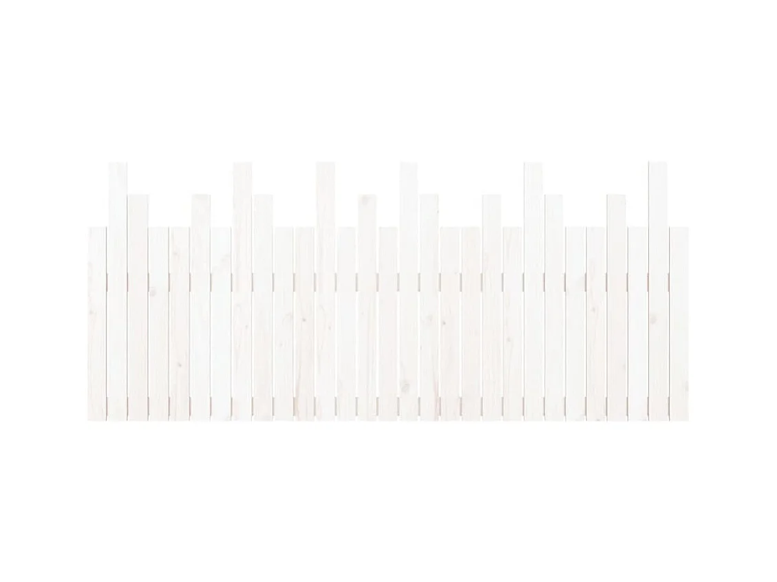 Wandhoofdbord Wit 185x3x80 cm Massief grenenhout