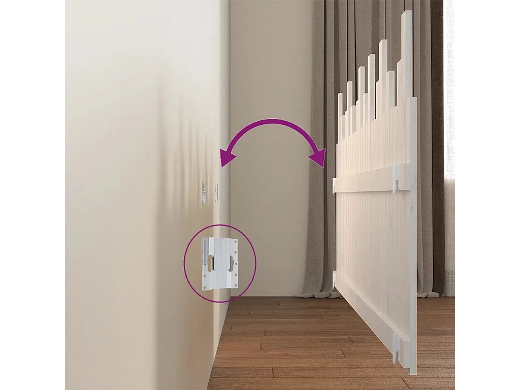 Testiera a muro Bianco 185x3x80 cm Legno massello di pino