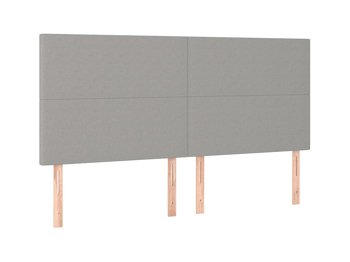 LED-Kopfteil Hellgrau 160x5x118/128 cm Stoff