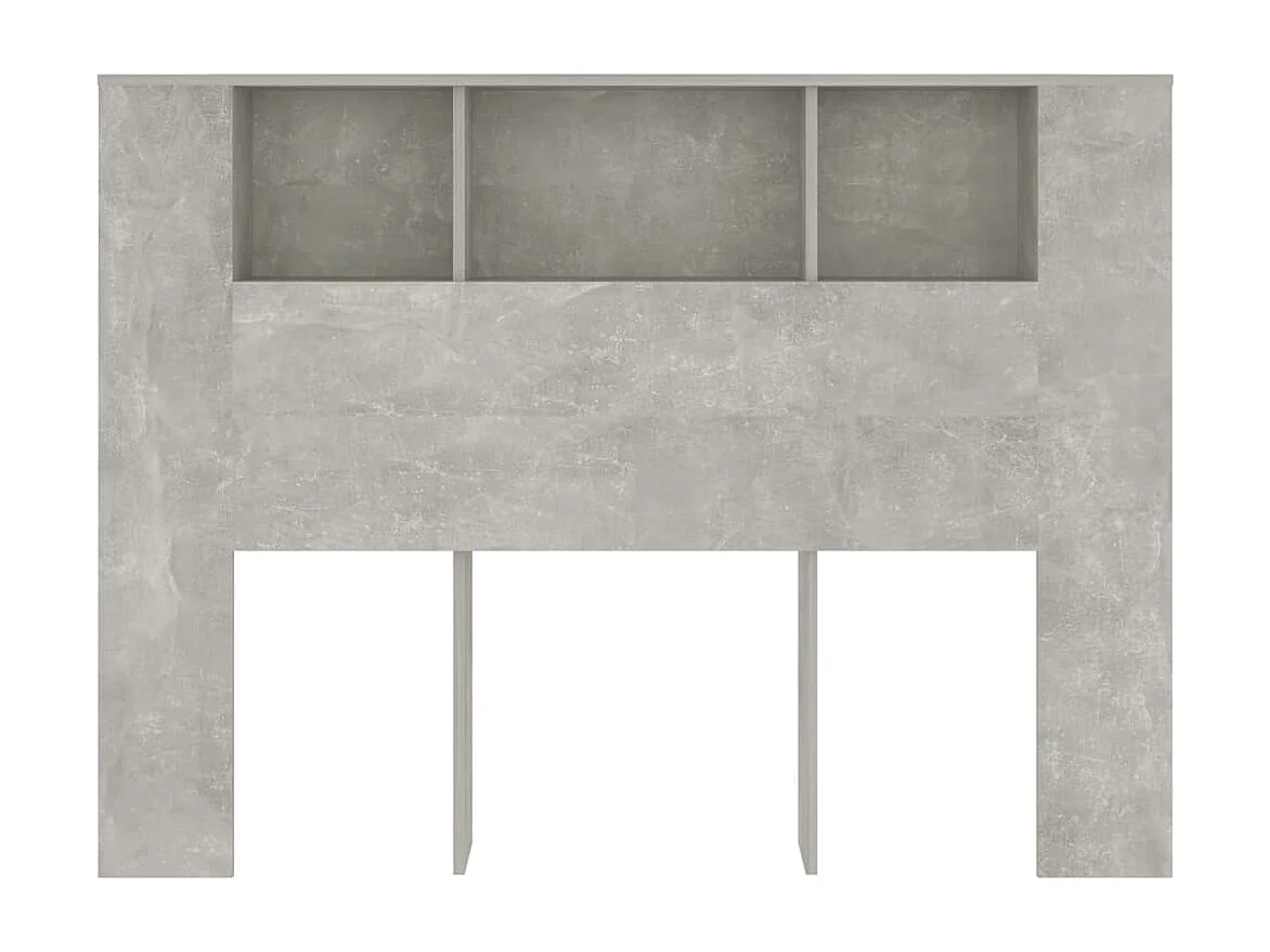 Mobiletto con testiera grigio cemento 140x18,5x104,5 cm