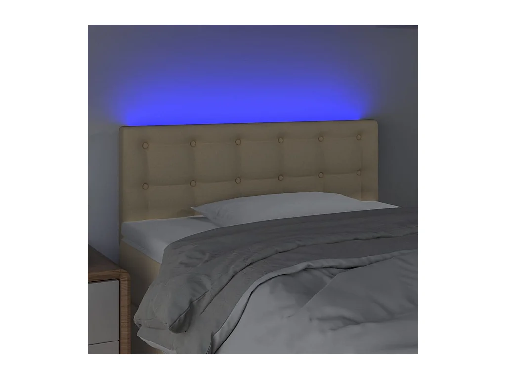 LED Hoofdbord Crème 90x5x78/88 cm Stof