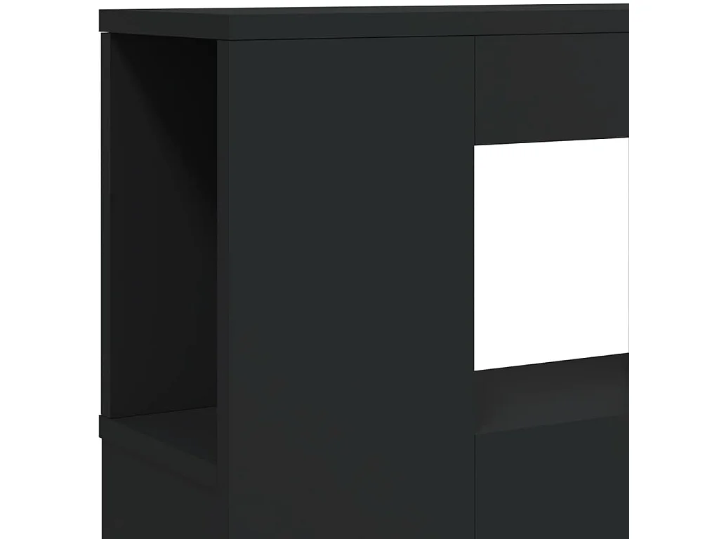 Tête de lit à LED noir 120x18,5x103,5 cm bois d'ingénierie