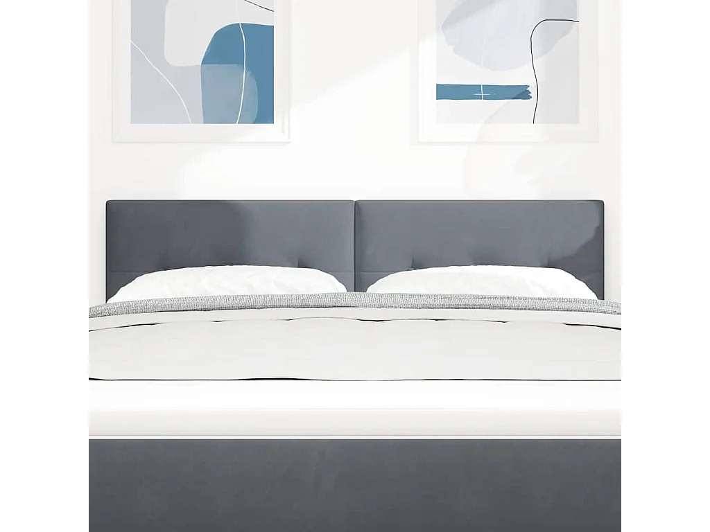 Kopfteil mit LED-Leuchten Verstellbar Grau 80 cm Samt